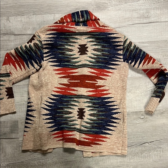 Lucky Brand Aztec Patterned Shawl Collar Sweater XS - Picture 11 of 11